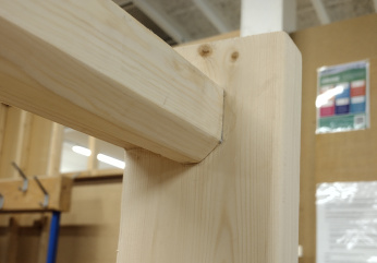 Mortic and tenon door frame